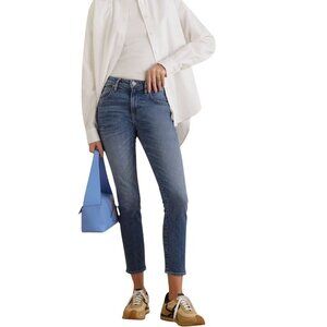 Slvrlake LouLou Cropped Mid Rise Slim Leg Jeans Blue Bird Wash Size 29 LLOJ701S